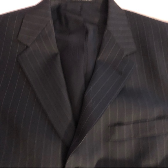Kenneth Cole, BlK Pinstriped, 3 Button Men’s Blazer with Collar Size 42R - Picture 13 of 16